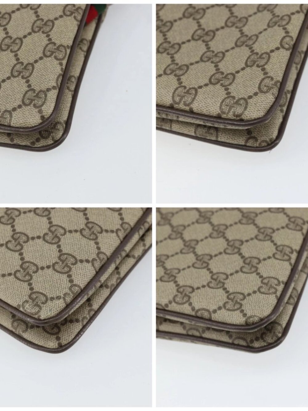GUCCI GG Supreme Web Sherry Line Bag PVC Beige Gold 96 02 035 Auth 170489 - Picture 14 of 16